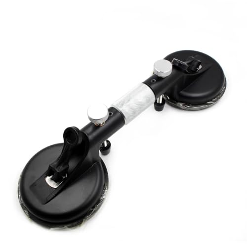 BOKIOESDE Saugnapf zum Anheben von Glas mit starker Kraft, Fliesen Bodenabzieher, Saugnapf aus Aluminiumlegierung mit zwei Enden, 40 cm Durchmesser von BOKIOESDE