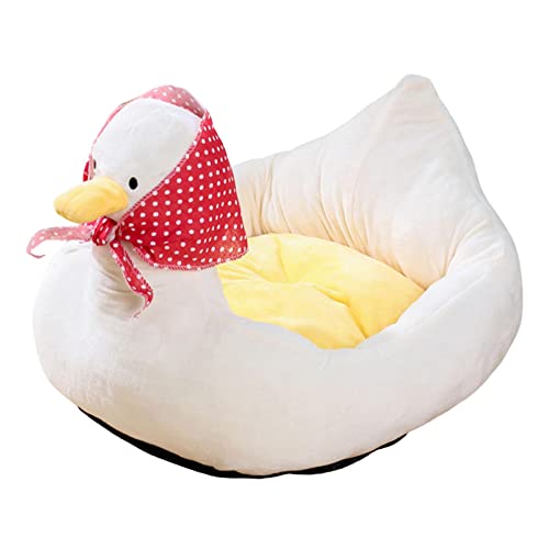 Haustierbett, abnehmbarer Bezug, langlebiges Pad, Cartoon-Katzenbett, Nest, Schlafbett, Haustierbedarf, bezauberndes Nest für Welpen, Kätzchen, Sofa, Ente L (Ente L) von BOMBKI