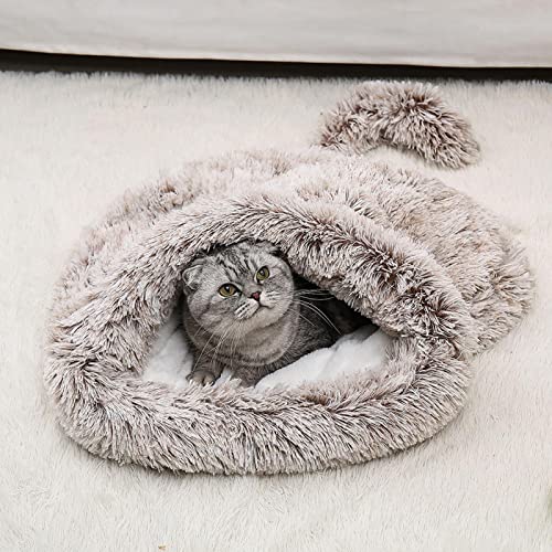 Katzenschlafsack Katzenhöhle Bett, Haustierhöhle Bett, Flauschiges Plüsch Kätzchenbett, Weiches Plüsch Donut Bett Kuschelbett, Haustierbett für Indoor Katzen Kleine Hunde Katzenschlafsack Katzenhöhle Bett, Haustierhöhle Bett, Flauschiges Plüsch Kätzchenbett, Weiches Plüsch Donut Bett Kuschelbett, Haustierbett für Indoor Katzen Kleine Hunde von BOMBKI