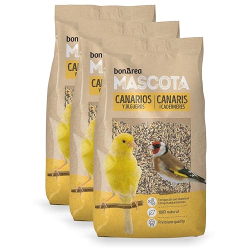BonÀrea – Samenmischung – 3 x 1 kg – Kanarienvögel und Stieglitz, 100% natürliche Nahrung – angereichert mit Vitaminen – vollständige und ausgewogene Ernährung BonÀrea – Samenmischung – 3 x 1 kg – Kanarienvögel und Stieglitz, 100% natürliche Nahrung – angereichert mit Vitaminen – vollständige und ausgewogene Ernährung von BONAREA
