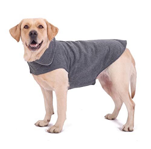 Fleece-Hundemantel, Haustierjacke, reflektierend, für kaltes Wetter, für extra große bis kleine Haustiere (Grau, L) von BONAWEN