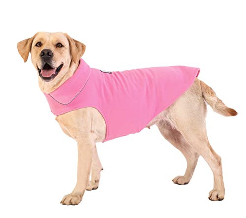 Fleece-Hundemantel, Winterjacke, reflektierend, für kaltes Wetter, für große, mittelgroße und kleine Hunde (Rosa, Größe S) von BONAWEN