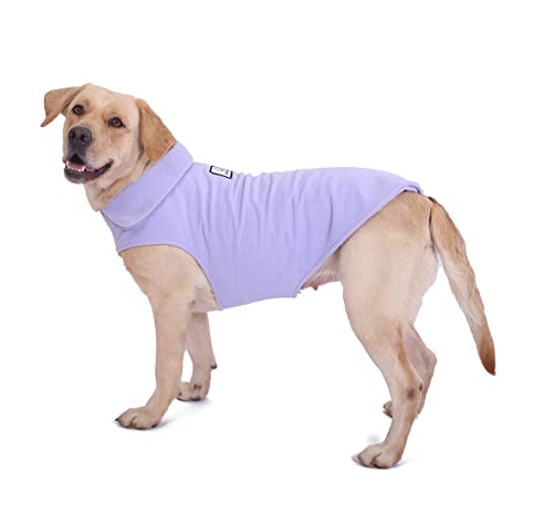 Fleece-Hundemantel, Winterjacke, reflektierend, für kaltes Wetter, für große, mittelgroße und kleine Hunde (lila, Größe M) von BONAWEN
