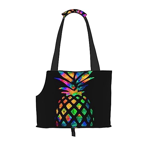 Bunte Ananas-Tragetasche für Haustiere, tragbare Tragetasche für Hunde und Katzen, lässige Schultertasche für kleine bis mittelgroße Katzen und kleine Hunde Bunte Ananas-Tragetasche für Haustiere, tragbare Tragetasche für Hunde und Katzen, lässige Schultertasche für kleine bis mittelgroße Katzen und kleine Hunde von BONDIJ