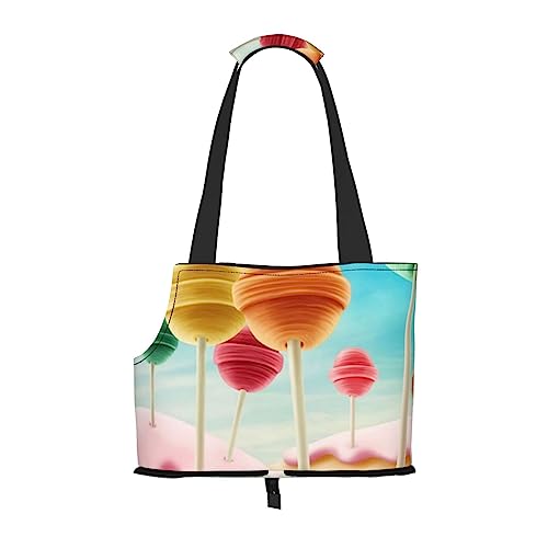 Bunte Lollipop-Haustier-Tragetasche, Tier-Tragetasche, lässige Schultertasche für kleine bis mittelgroße Katzen und kleine Hunde Bunte Lollipop-Haustier-Tragetasche, Tier-Tragetasche, lässige Schultertasche für kleine bis mittelgroße Katzen und kleine Hunde von BONDIJ