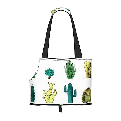 Desert Cactus Pet Carrier, Animal Portable Tote Bag, Casual Dog Cat Shoulder Bag for Small to Medium Cat and Small Dog von BONDIJ