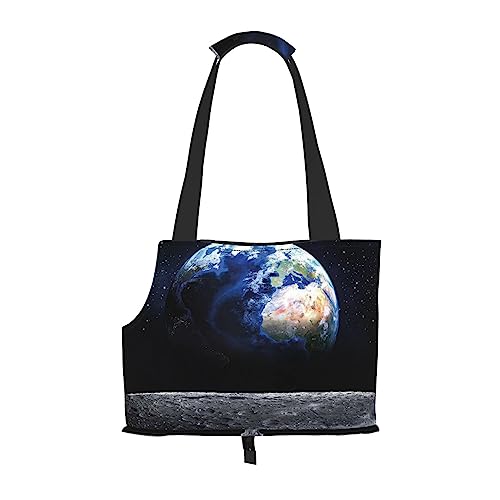 Earth from Moon Haustiertragetasche, Tier-Tragetasche, lässige Schultertasche für kleine bis mittelgroße Katzen und kleine Hunde Earth from Moon Haustiertragetasche, Tier-Tragetasche, lässige Schultertasche für kleine bis mittelgroße Katzen und kleine Hunde von BONDIJ