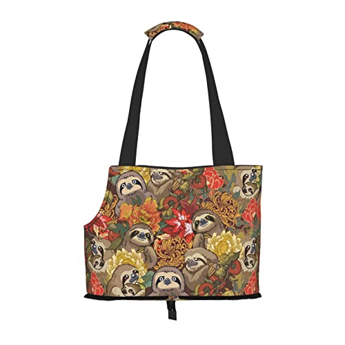 Funny Sloths Haustier-Tragetasche, tragbare Tragetasche, lässige Hunde- und Katzen-Umhängetasche von BONDIJ