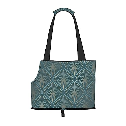 Haustiertragetasche, geometrische blaugrüne Tier-Tragetasche, lässige Tragetasche für Hunde und Katzen, Schultertasche für kleine bis mittelgroße Katzen und kleine Hunde Haustiertragetasche, geometrische blaugrüne Tier-Tragetasche, lässige Tragetasche für Hunde und Katzen, Schultertasche für kleine bis mittelgroße Katzen und kleine Hunde von BONDIJ