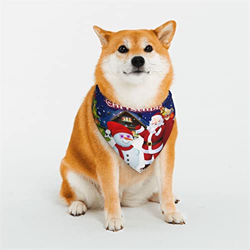 Merry Christmas Hundehalstuch, wendbar, dreieckig, verstellbar, weiches Halstuch, für mittelgroße und große Haustiere von BONDIJ