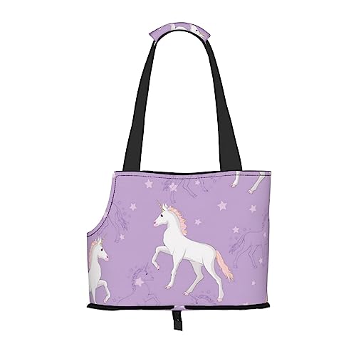 Niedliche Einhorn-Haustier-Tragetasche, tragbare Tragetasche für Hunde und Katzen, Schultertasche für kleine bis mittelgroße Katzen und kleine Hunde von BONDIJ