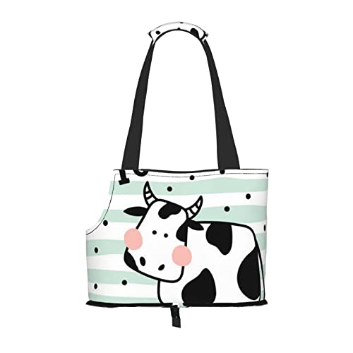 Niedliche Kuh Polka Dot Haustier Tragetasche, Tier Tragbare Tragetasche Casual Hund Katze Umhängetasche für kleine bis mittelgroße Katzen und kleine Hunde Niedliche Kuh Polka Dot Haustier Tragetasche, Tier Tragbare Tragetasche Casual Hund Katze Umhängetasche für kleine bis mittelgroße Katzen und kleine Hunde von BONDIJ