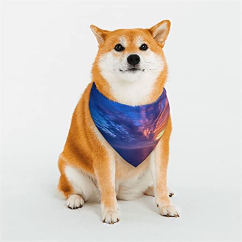 Sea and Sunset Hundehalstuch, wendbar, dreieckig, verstellbar, weiches Halstuch, für mittelgroße und große Haustiere von BONDIJ