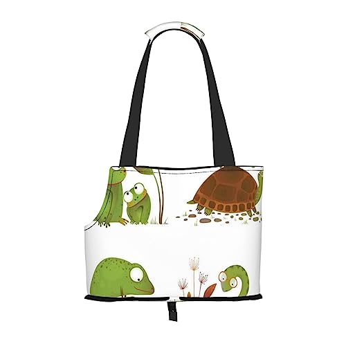 Tragetasche für Haustiere, Motiv: Schlangenfrosch, Schildkröten, tragbar, lässig, für kleine bis mittelgroße Katzen und kleine Hunde Tragetasche für Haustiere, Motiv: Schlangenfrosch, Schildkröten, tragbar, lässig, für kleine bis mittelgroße Katzen und kleine Hunde von BONDIJ