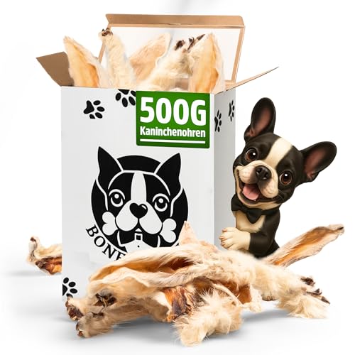 BONE APPETIT Kaninchenohren mit Fell für Hunde – 500 g | Hasenohren, fettarm, natürlicher Kausnack, Hundeleckerli, Kauartikel von BONE APPETIT