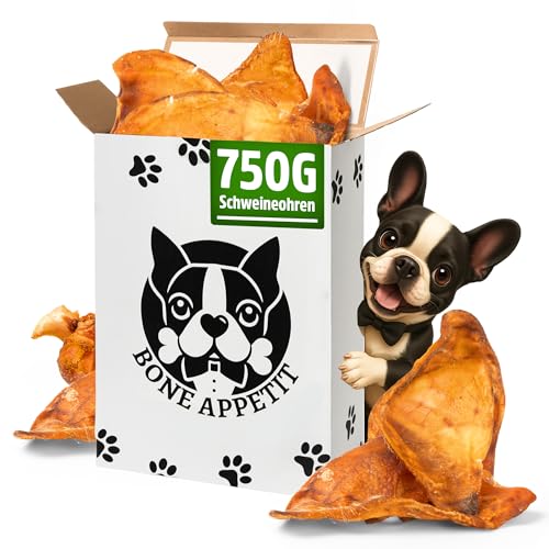 BONE APPETIT Schweineohren für Hunde – ca. 750 g / 15 Stück | Getrocknete Hundesnack, Qualitätskauartikel ohne Chemie, Hundeleckerli, Leckerlis für Hunde von BONE APPETIT