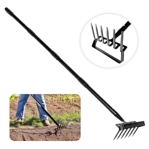BONJUME Gartengeräte, 167CM Steigbügel Hacke Gartenhacke 6 Zinken Hula Hacker Unkrautharke Gartenrechen Gartenzubehör 2 in 1 Edelstahl Handheld Hula Hoes Garten Werkzeug Für Unkraut Lockerung Boden BONJUME Gartengeräte, 167CM Steigbügel Hacke Gartenhacke 6 Zinken Hula Hacker Unkrautharke Gartenrechen Gartenzubehör 2 in 1 Edelstahl Handheld Hula Hoes Garten Werkzeug Für Unkraut Lockerung Boden von BONJUME