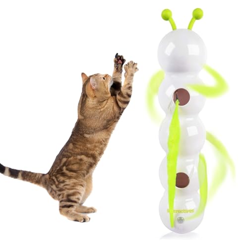 BONJUME Interaktives Katzenspielzeug, Elektrisch Wuselwurm Katzenspielzeug mit Saugnapf Smart Sensor Wall Mounted Haustierspielzeug mit Wurmdesign Elektrisch Wurmreiz für Kleine Kitten Cat - Weiß BONJUME Interaktives Katzenspielzeug, Elektrisch Wuselwurm Katzenspielzeug mit Saugnapf Smart Sensor Wall Mounted Haustierspielzeug mit Wurmdesign Elektrisch Wurmreiz für Kleine Kitten Cat - Weiß von BONJUME