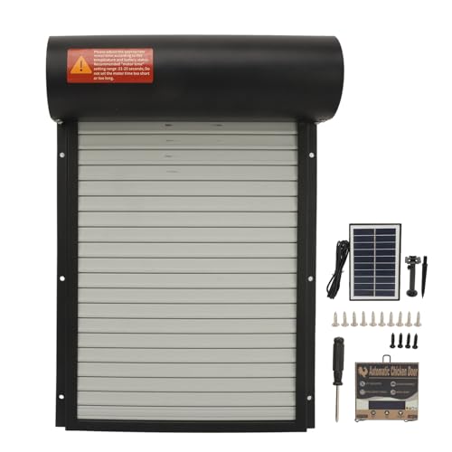 Automatische Hühnerkoop -Tür Solarantrieb, Timerfunktion Timer -Funktion, LED -Display -Controller Kaltes Wetter Elektrische Hühnertür für Entengans Farm Sicherheitsausrüstung von BONKZEBU