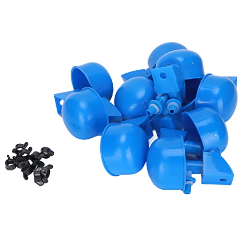 Automatische Hühnertränke, Druckbeständiges Automatisches Hühnertränkesystem, Abriebfeste Hühnertränkebecher, für Enten, Gänse, Tauben, Wachteln, Blau von BONKZEBU