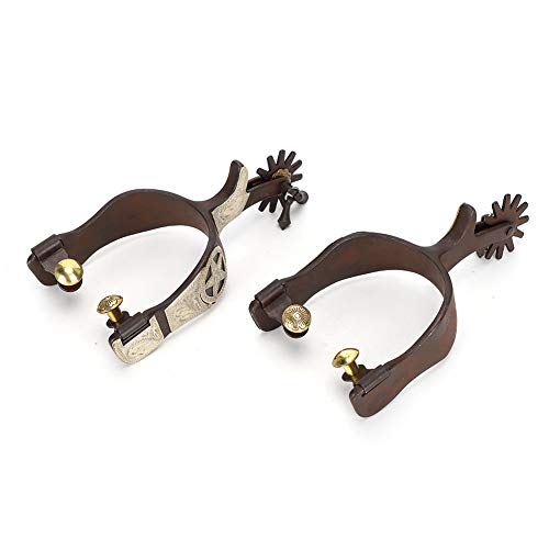 BONKZEBU Pferdesporen Edelstahlsporen, Handgeschnitzte Pferdestiefelsporen, Elegantes Aussehen, Sporendekoration, für Unterhaltungs-Reitwettbewerbe von BONKZEBU