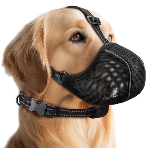 Maulkorb für Hunde, weiches, atmungsaktives Netz-Nylon, verstellbarer Maulkorb für kleine, mittelgroße und große Hunde, verhindert Kauen, Beißen und Schnitzen, ermöglicht Hecheln, Trinken und Pflegen Maulkorb für Hunde, weiches, atmungsaktives Netz-Nylon, verstellbarer Maulkorb für kleine, mittelgroße und große Hunde, verhindert Kauen, Beißen und Schnitzen, ermöglicht Hecheln, Trinken und Pflegen von BONTHEE