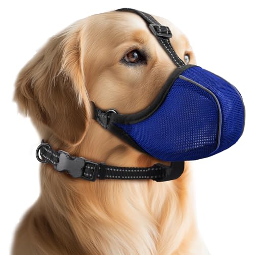 Maulkorb für Hunde, weiches, atmungsaktives Netz-Nylon, verstellbarer Maulkorb für kleine, mittelgroße und große Hunde, verhindert Kauen, Beißen und Schnitzen, ermöglicht Hecheln, Trinken und Maulkorb für Hunde, weiches, atmungsaktives Netz-Nylon, verstellbarer Maulkorb für kleine, mittelgroße und große Hunde, verhindert Kauen, Beißen und Schnitzen, ermöglicht Hecheln, Trinken und von BONTHEE