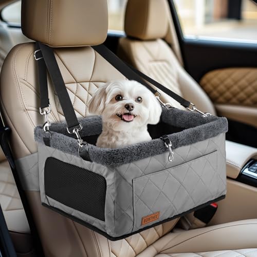 Verbesserter Hundesitz für kleine Hunde, Autositz mit stabilem Metallrahmen und wasserdichtem Ledermaterial für kleine Haustiere bis 9 kg, tragbare Reisetasche mit Aufbewahrungstasche Verbesserter Hundesitz für kleine Hunde, Autositz mit stabilem Metallrahmen und wasserdichtem Ledermaterial für kleine Haustiere bis 9 kg, tragbare Reisetasche mit Aufbewahrungstasche von BONTHEE