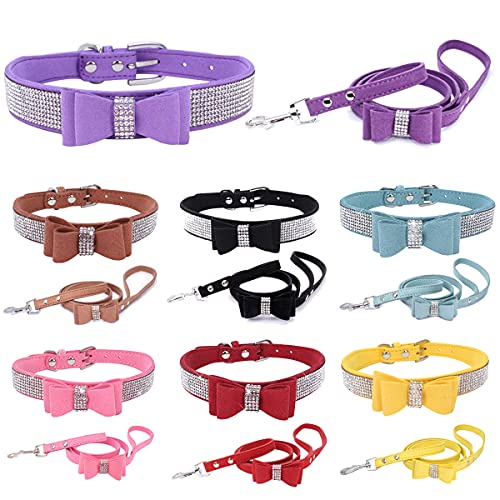 Hundeleine (1.2m) und Hundehalsband, Das Halsband kann verstellt Werden und ist für kleine bis große Hunde geeignet, Sehr elegant und großzügig von BOOLSFMAM