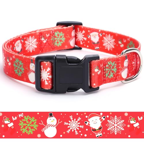 BOOMIBOO Weihnachts-Hundehalsband mit Schnalle, verstellbares Sicherheits-Nylon-Halsband für kleine, mittelgroße und große Hunde, niedlich, stilvoll, für Mädchen und Jungen, Weihnachts-Hundehalsband von BOOMIBOO