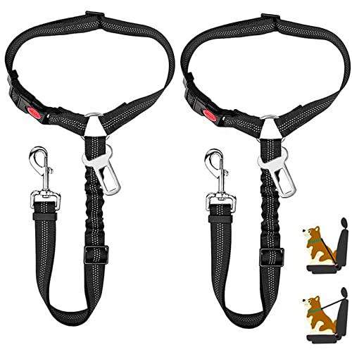 BOOSHMall Hundegurt fürs Auto, 2 in 1 Anschnallgurt Hund Auto, Verstellbar Hunde Sicherheitsgurt Auto, mit Elastischer Ruckdämpfung und Starke Karabiner, für alle Hunderassen Autotypen 2Pcs BOOSHMall Hundegurt fürs Auto, 2 in 1 Anschnallgurt Hund Auto, Verstellbar Hunde Sicherheitsgurt Auto, mit Elastischer Ruckdämpfung und Starke Karabiner, für alle Hunderassen Autotypen 2Pcs von BOOSHMall