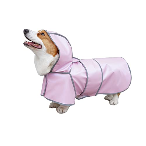 Regenmantel für Hunde, Leichtes Gewicht Tragbar Haustier-Regenjacke Wasserdicht Reflektierende Sicherheit Haustier Poncho mit Kapuze für kleine, mittlere und große Hunde (Farbe : A, Größe : 2XL) von BOPIES