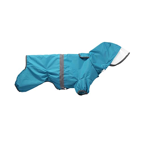 Regenmantel für Hunde, Leichtes Gewicht Tragbar Haustier-Regenjacke Wasserdicht Verstellbar Reflektierende Sicherheit Haustier-Poncho für kleine Hunde (Farbe : Blau, Größe : 2XL) von BOPIES