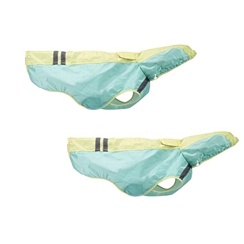 Wasserdichter Hunderegenmantel, Leichte Regenjacke Für Haustiere Bequem Welpen-Kleidung Mit Reflektorstreifen Für Kleine, Mittlere Und Große Hunde (Farbe : Green-2 pcs, Größe : 7XL) von BOPIES