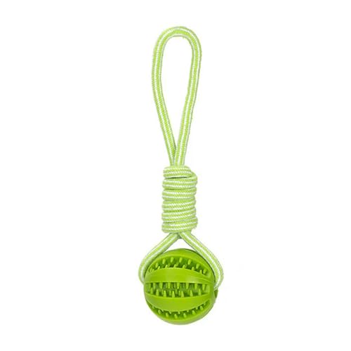 BOQUN Hundespielzeug, Haustierball mit Seil, interaktiver Gummiball, geeignet für kleine und große Hunde, zum Kauen, Anti-Bissspielzeug, Haustierbedarf, grüner Ball, 7 cm von BOQUN