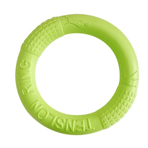 BOQUN Hundespielzeug, Hundespielzeug, Flugscheiben, EVA, Trainingsring, widerstandsfähiges Spielzeug für Hunde, schwimmender Welpen-Beißring, Spielzeug, interaktiv, Grün, 18 cm von BOQUN