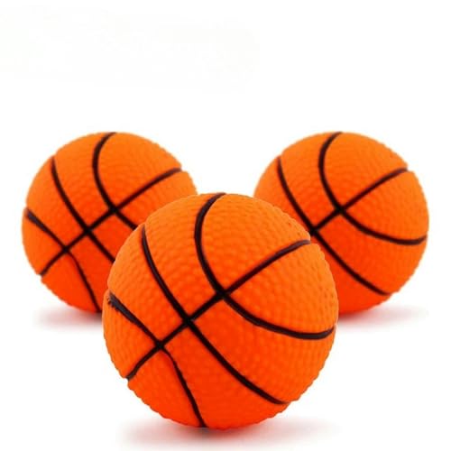 BOQUN Hundespielzeug, quietschend, für kleine Hunde, Gummi, Kauspielzeug, Welpenspielzeug, Hundespielzeug, Haustier-Basketball, 1 Stück, zufällige Farbe von BOQUN