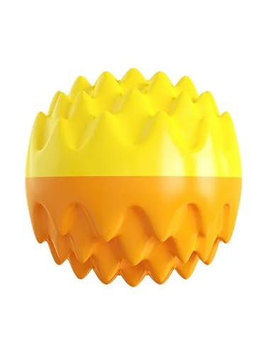 BOQUN Hundespielzeug 2Pcs Haustier Spielzeugball Katzenhund Kaut -Zähne Saubere Zähne Konvexe Punktbissfestigkeit Elastic Tour Training-Gelbe 2Pcs von BOQUN