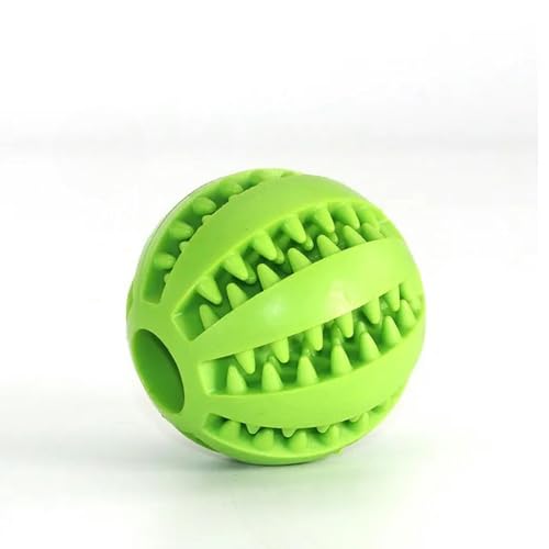 BOQUN Hundespielzeug Naturkautschuk -Hund Hunde Spielzeughund Kaut Spielzeugzähne Reinigungstherapie Ball Interaktiver Elastizität Ball Für Haustierzubehör-Grün-6Cm von BOQUN