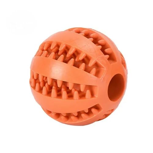 BOQUN Hundespielzeug Naturkautschuk -Hund Hunde Spielzeughund Kaut Spielzeugzähne Reinigungstherapie Ball Interaktiver Elastizität Ball Für Haustierzubehör-Orange-5Cm von BOQUN