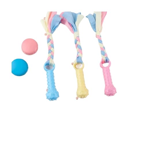 BOQUN Hundespielzeug für kleine Hunde, Kauspielzeug, TPR-Knotenspielzeug, bissfest, Backenzähne, Reinigung, Hundetrainingszubehör, interaktiv, 3-Blau von BOQUN