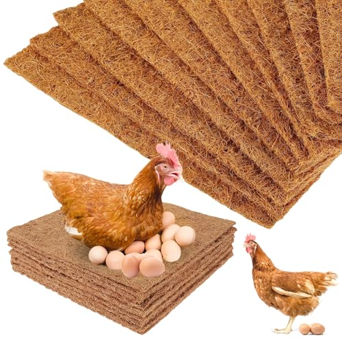 10 Stück Nistunterlagen Für Hühnerstall, 30x30cm Hühner-Nistunterlagen Nistunterlagen Für Hühner Hühnernestmatten Hühner-Nistkasten-Einlagen Hühnernest-Unterlage Aus Kokosfaser Zum Legen Von Eiern von BORDEAG