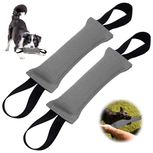 BORDEAG 2 Stück Beisswurst für Hunde, 30 cm Jute Beisswurst mit 2 Griffen, Robustes Zerrspielzeug für Hunde, Ideal für K9 Training, Training Zubehör, Widerstandsfähige für Hundetraining von BORDEAG