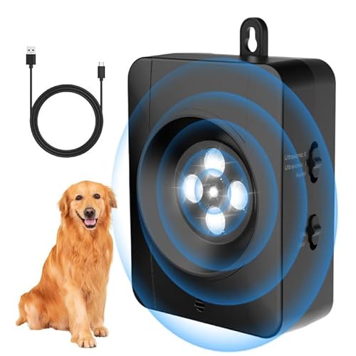 Antibell Für Hunde: Ultraschall Anti-Bell Gerät, IP45 Wasserdicht, Für Indoor Und Outdoor (Schwarz) von BORDEAG