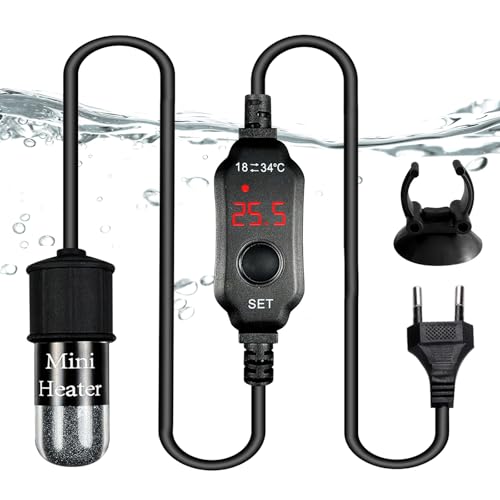 Aquarium Heizung, Mini Aquarium Heizstab, Tauchheizung Für Aquarien, Digital Aquariumheizer Mit LED-Anzeige Und Externem Einstellbarem Temperaturregler, Aquariumheizung Für Salzwasser, üßwasser (10W) Aquarium Heizung, Mini Aquarium Heizstab, Tauchheizung Für Aquarien, Digital Aquariumheizer Mit LED-Anzeige Und Externem Einstellbarem Temperaturregler, Aquariumheizung Für Salzwasser, üßwasser (10W) von BORDEAG