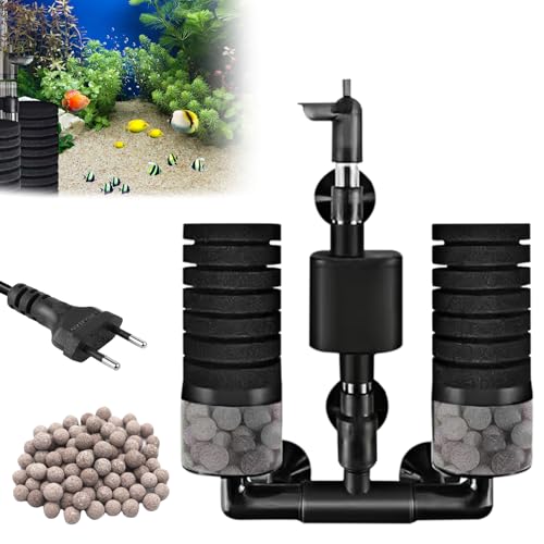Aquarium Schwammfilter, Aquariumfilter Interner mit Wasserpumpe, Leiser Tauchschaum Doppelschwammfilter, Elektrischer Aquarium Filter, Einstellbarer Luftheber Filter Aquarium, Doppelfiltration Aquarium Schwammfilter, Aquariumfilter Interner mit Wasserpumpe, Leiser Tauchschaum Doppelschwammfilter, Elektrischer Aquarium Filter, Einstellbarer Luftheber Filter Aquarium, Doppelfiltration von BORDEAG