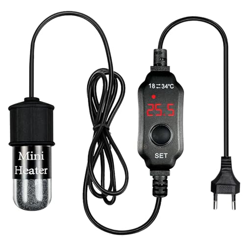 BORDEAG Mini Aquarium Heizung, 30W USB Aquarium Heizstab mit LED-Anzeige, Externer Temperaturregler Aquarium Heizstab, Mini Heizstab Aquarium, Aquarium Heizer für 7L Aquarien Fischtanks (30W) von BORDEAG