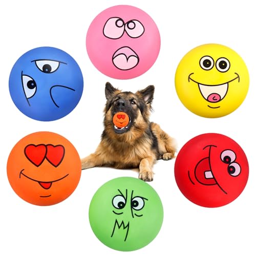 BORDEAG Quietschball Für Hunde, 6 Stück Hundeball Unzerstörbar, Hundespielzeug Ball, Dauerhaftes Quietschende Hundebälle, Weiches Latex Bouncy Fetch Bälle Für Große, Mittelgroße, Kleine Hunde BORDEAG Quietschball Für Hunde, 6 Stück Hundeball Unzerstörbar, Hundespielzeug Ball, Dauerhaftes Quietschende Hundebälle, Weiches Latex Bouncy Fetch Bälle Für Große, Mittelgroße, Kleine Hunde von BORDEAG