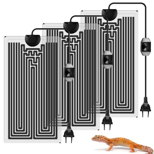BORDEAG Terrarium Heizmatte, 3 Stück Reptil Heizmatte, 7 W Heizkissen für Glasbehälter mit Temperaturregelung, Heizmatte Terrarium für Amphibien, Reptilien, Geckos, Eidechsen (15 × 28 cm, 220-240V) BORDEAG Terrarium Heizmatte, 3 Stück Reptil Heizmatte, 7 W Heizkissen für Glasbehälter mit Temperaturregelung, Heizmatte Terrarium für Amphibien, Reptilien, Geckos, Eidechsen (15 × 28 cm, 220-240V) von BORDEAG
