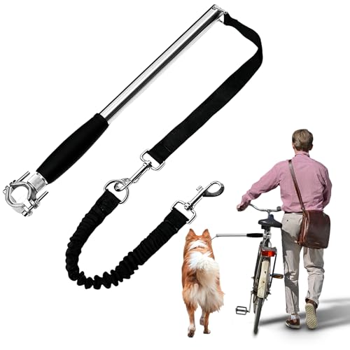 Fahrradleine Für Hunde,Fahrrad Hundeleine,Abnehmbar HäNde Frei Fahrrad-Hundeleine,Teleskop Fahrradleine Hund Für Laufen,Draußen,Gassigehen,Elastisches Band-Design,Edelstahl von BORDEAG